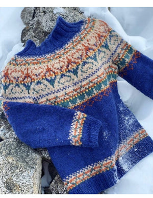Alasuq Light Ash Heather and Golden Heather Wool Sweater -  Alafosslopi Knitting Kit