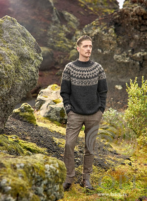 Alexander Icelandic sweater Grey Green - Knitting Kit