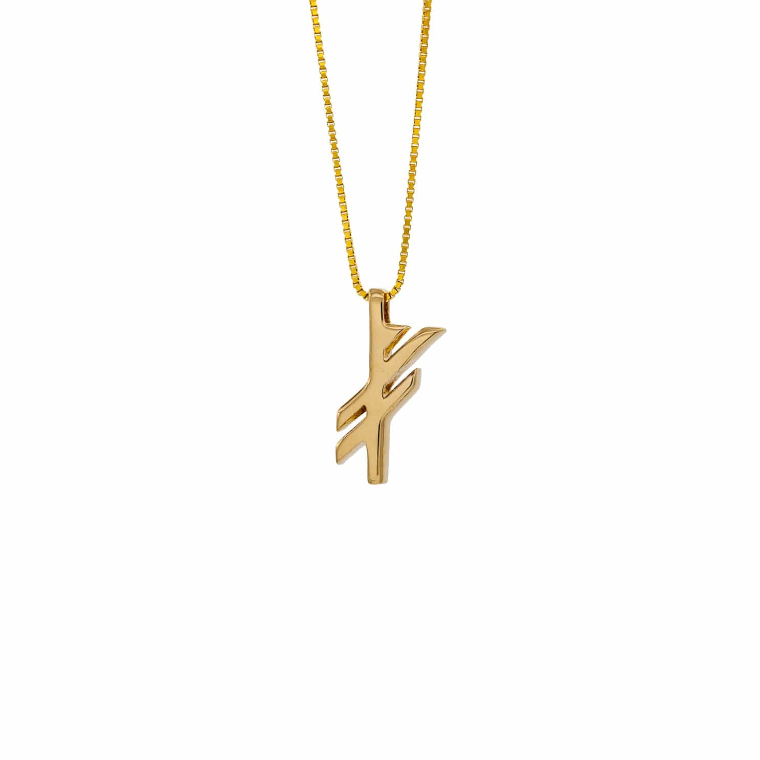 Gold Plated Pendant Bindrune  - Luck - The Icelandic Store
