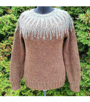 Arnar Icelandic sweater Acorn Heather - Knitting Kit