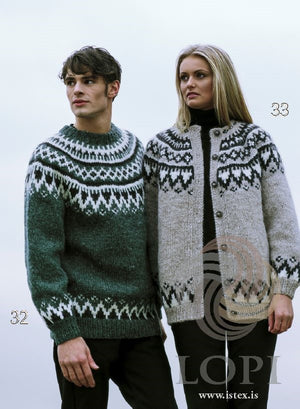 Askur - Green Icelandic sweater - Knitting Kit