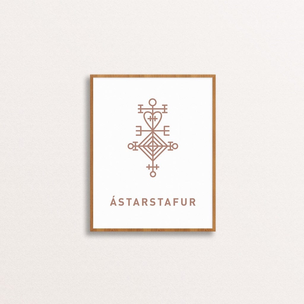 Love Charm Ástarstafur - Magical Rune Wall Poster Art Prints - The Icelandic Store
