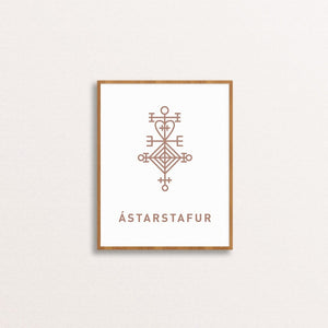 Love Charm Ástarstafur - Magical Rune Wall Poster Art Prints