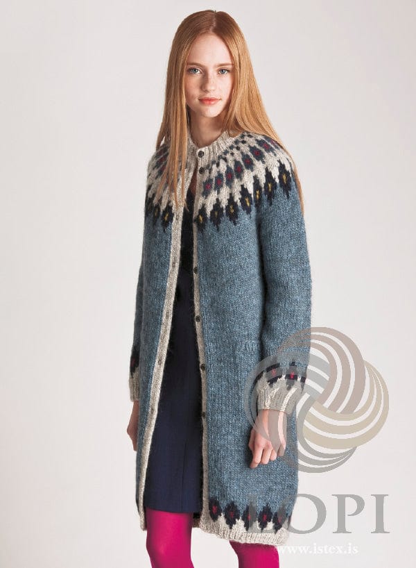 Astrid - Long Wool Cardigan Sweater Knitting Kit - The Icelandic Store