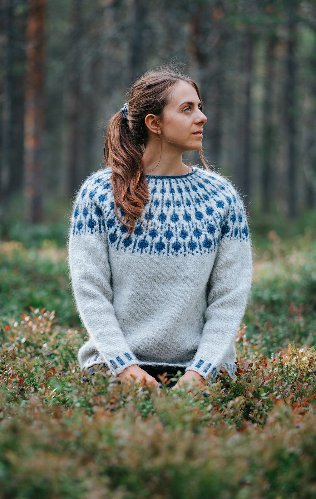 Blueberry Lettlopi Wool Sweater - Knitting kit - The Icelandic Store