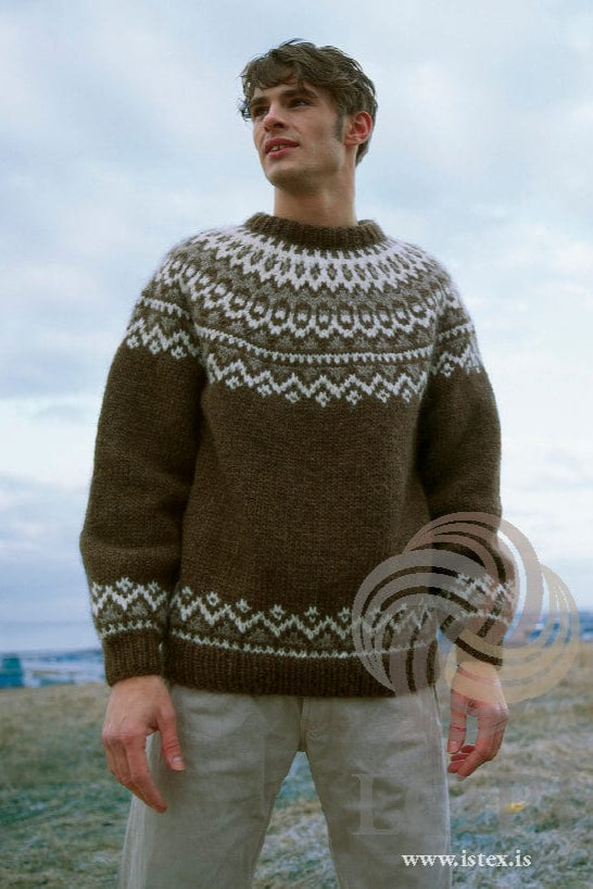 Bragi Brown Icelandic sweater - Knitting Kit