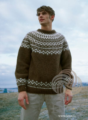 Bragi Brown Icelandic sweater - Knitting Kit