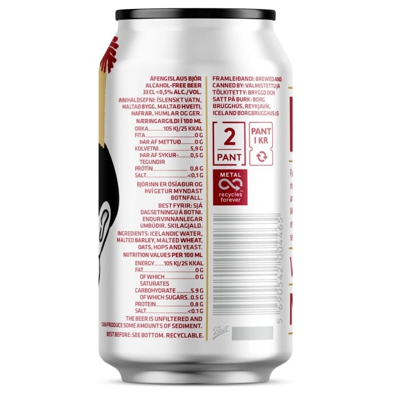 Brio Beer No. 75 - 330ml can (Non-alcoholic) - The Icelandic Store