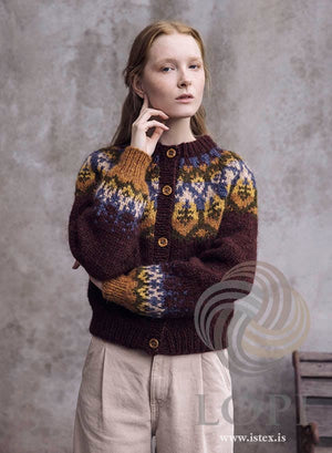 Reddish Brown Benefit Icelandic sweater knitting kit
