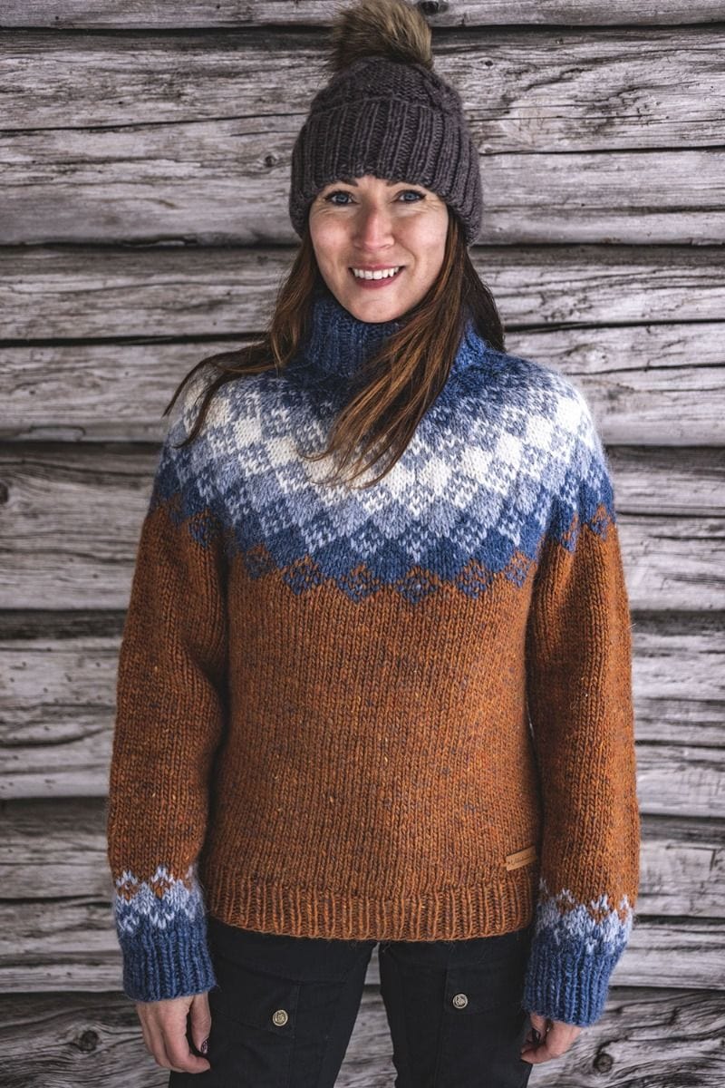 Hiutaleneule Amber Heather - Wool sweater knitting kit - The Icelandic Store