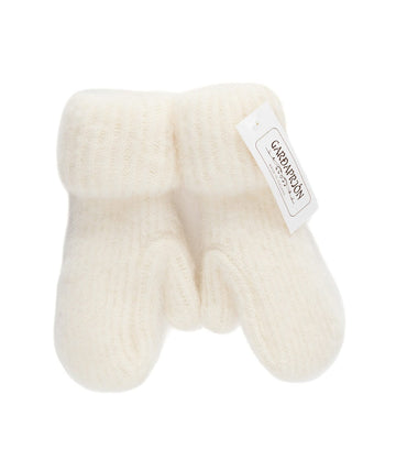 Brushed Wool Mittens - White