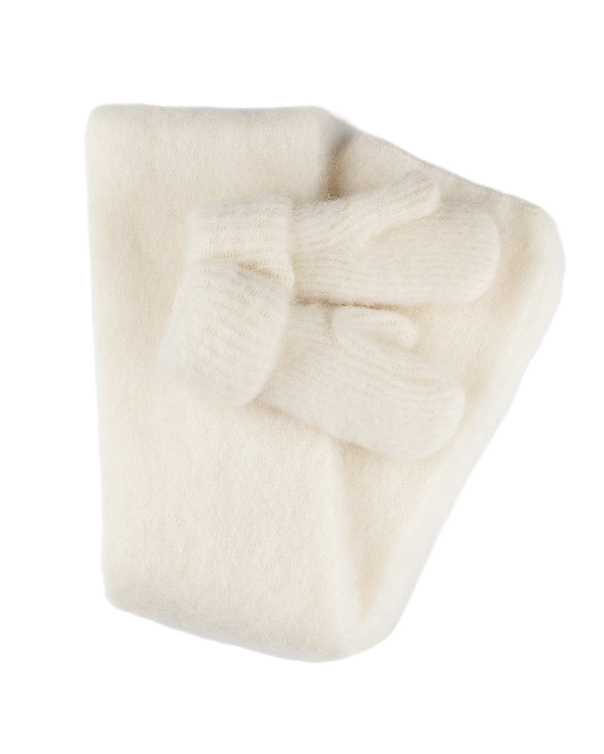 Brushed White Wool Mittens - The Icelandic Store