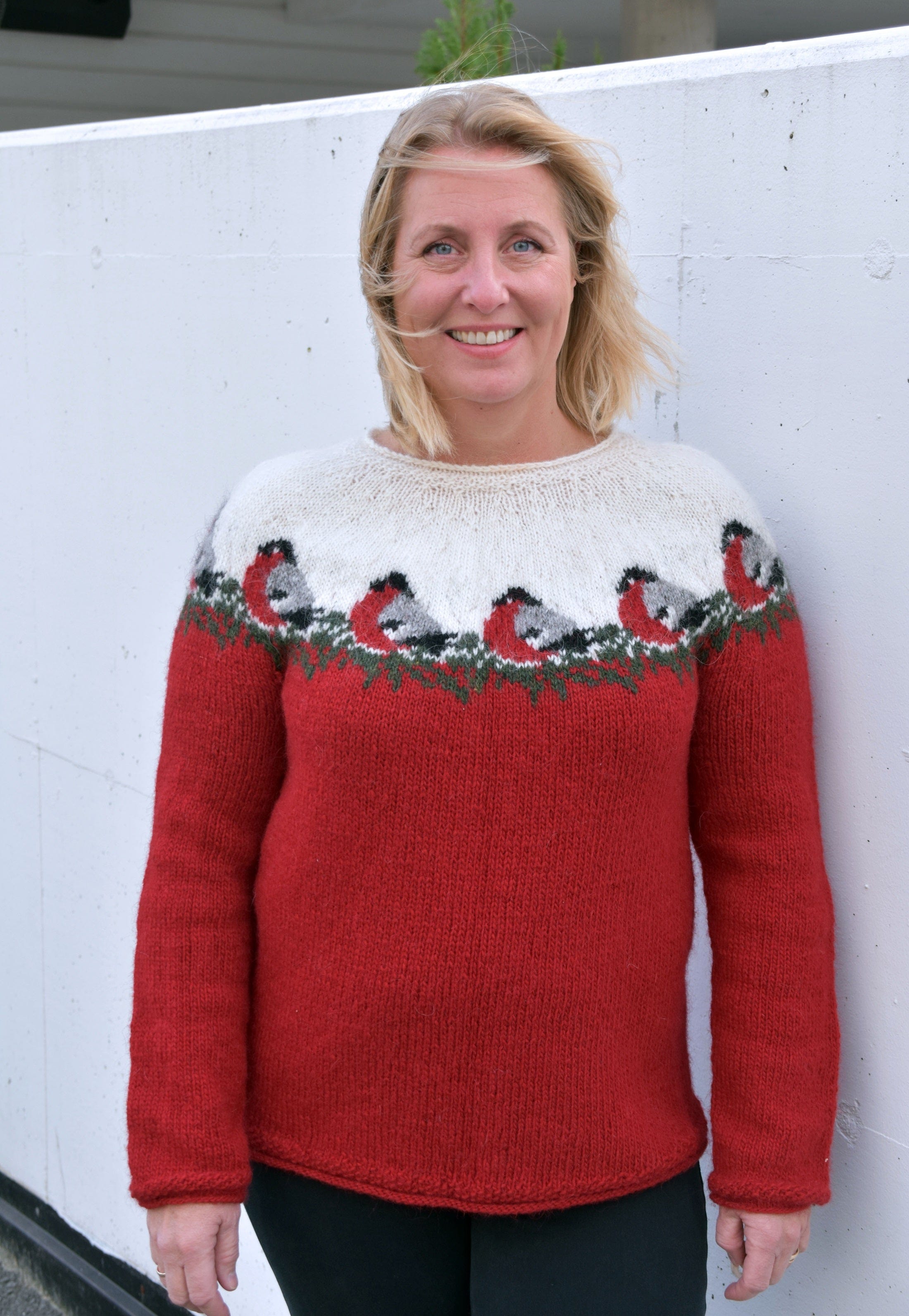 Bullfinch Icelandic Christmas sweater - Knitting Kit - The Icelandic Store