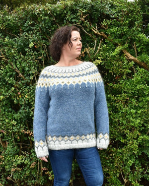 Cecilia Lettlopi Blue Wool sweater - Knitting Kit