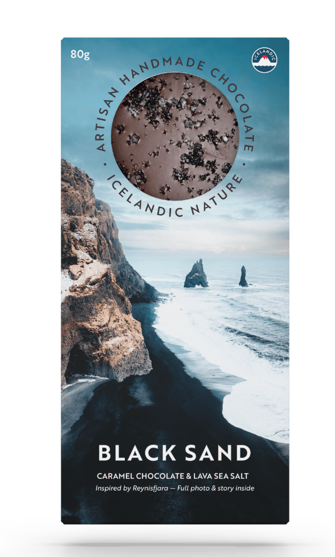 Black Sand – Icelandic Handmade Chocolate with Caramel & Sea Salt