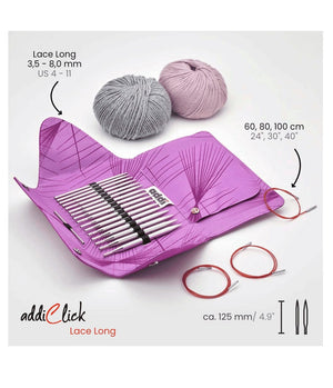 Click Lace Long Tips Interchangeable Circular Knitting Needle Set