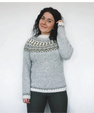 Coarvegiella Grey Summer Lettlopi Wool sweater - Knitting Kit