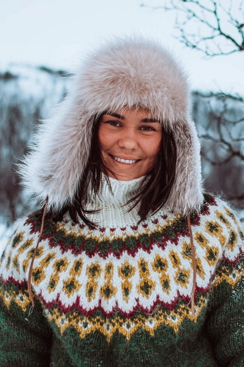 Coarvegiella Alafosslopi Green Winter Wool Sweater