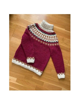 Winter Coarvegiella Fuchsia Alafoss Wool Sweater - Knitting kit