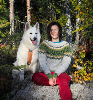 Winter Coarvegiella Light Ash Alafoss Wool Sweater - Knitting kit