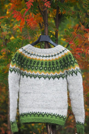 Winter Coarvegiella Light Ash Alafoss Wool Sweater - Knitting kit