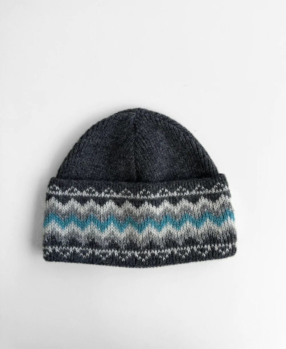 Wool Hat - Grey / Blue - Fanney - The Icelandic Store