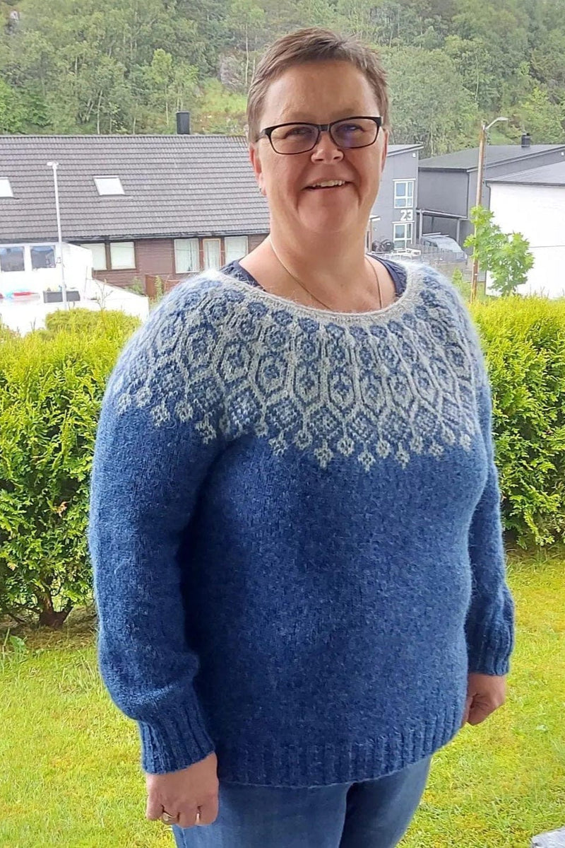 Elina - Arctic Blue Sweater Knitting Kit