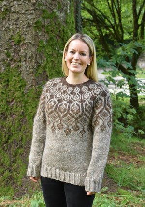 Elina Grande - Light Beige Alafosslopi Wool Sweater Knitting Kit
