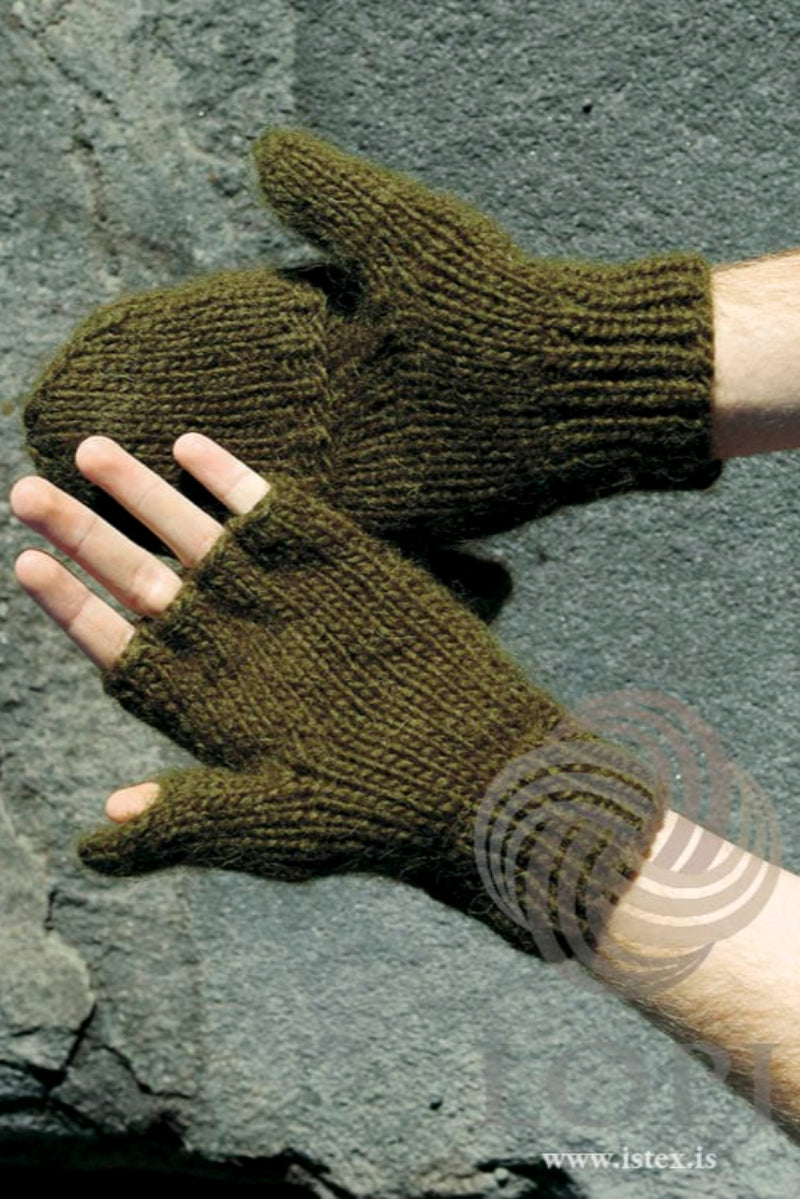 Warm wool mittens with a hood Knitting Kit1