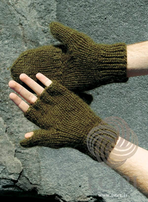 Warm wool mittens  with a hood - Knitting Kit