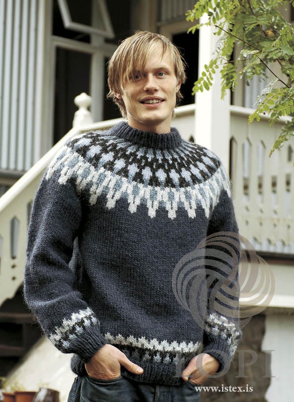 Grein Blue Icelandic sweater - Knitting Kit - The Icelandic Store