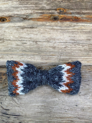 Knitted Wool Bow Tie - Greyish