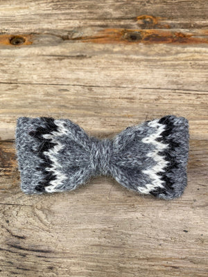 Knitted Wool Bow Tie - Light Blue