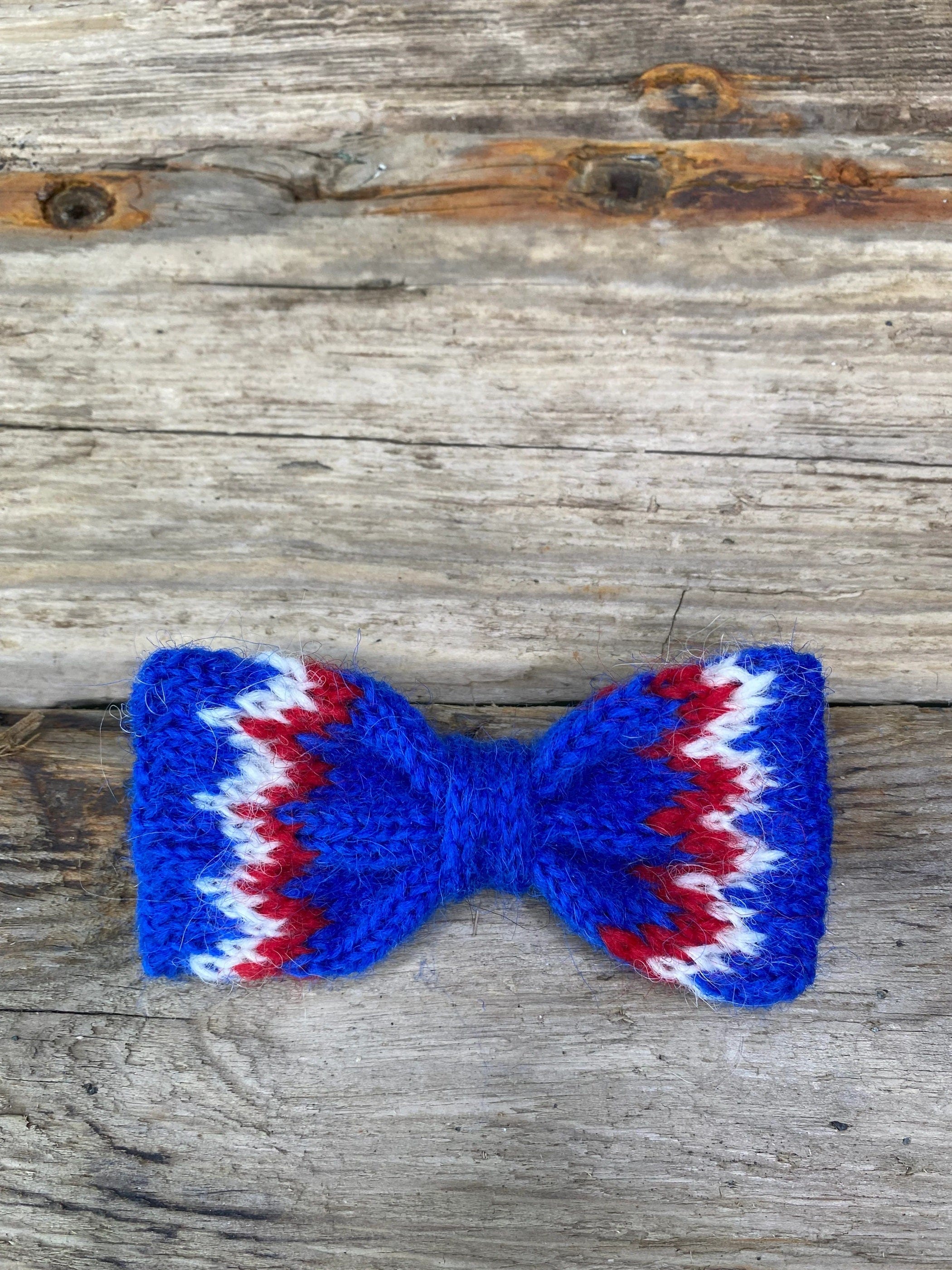 Knitted Wool Bow Tie - Dark Blue - The Icelandic Store