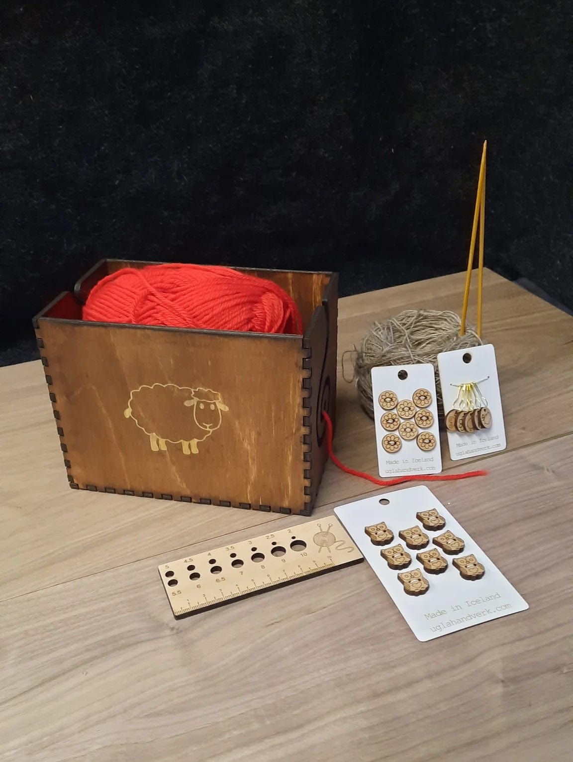 Handmade Yarn Box for Knitting Crochet - Icelandic Sheep - The Icelandic Store