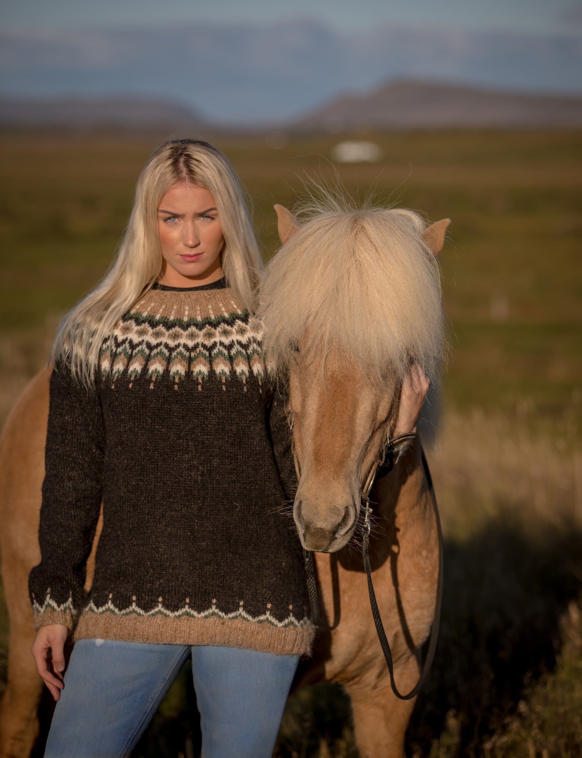 Hennie Icelandic Sweater Black Heather - Knitting Kit - The Icelandic Store