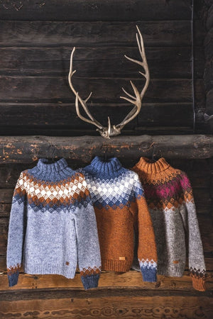 Hiutaleneule Amber Heather - Wool sweater knitting kit