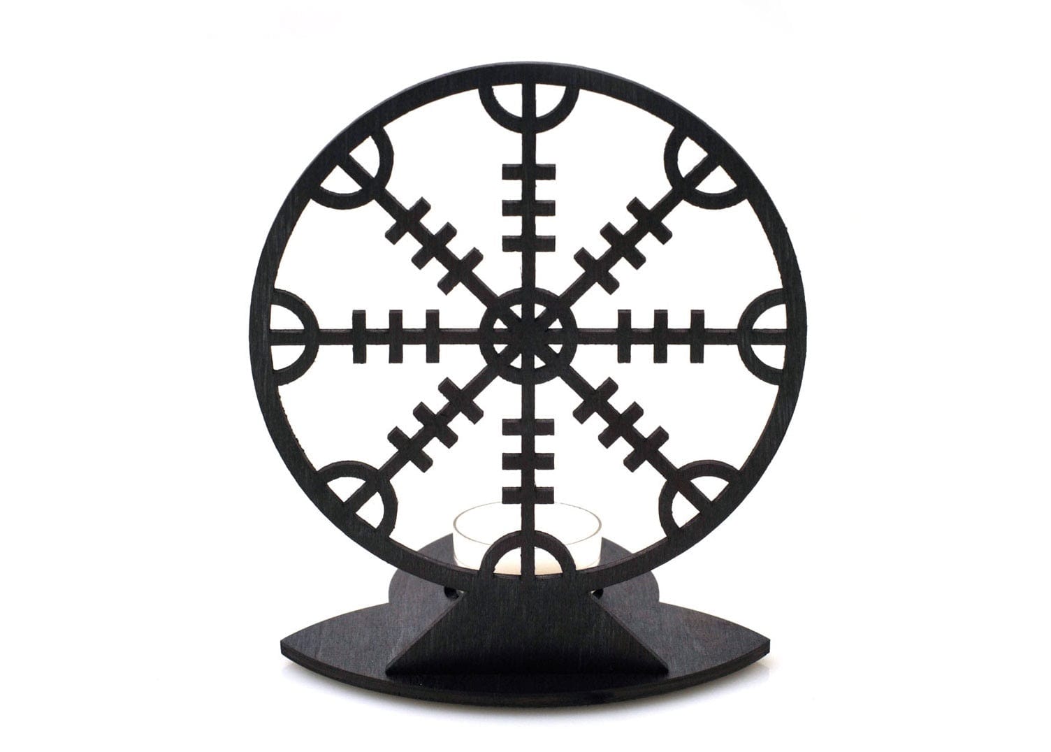 Helm of Awe Plywood Candle Holder Laser Cut - The Icelandic Store