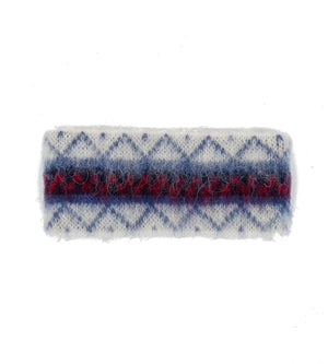 Brushed Icelandic Wool Mittens -  White with blue, black and red pattern