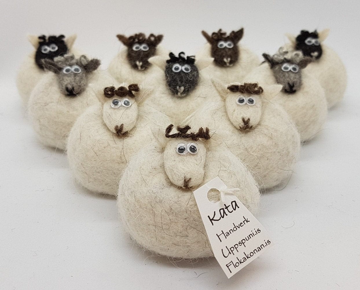 Icelandic Felted Wool Sheep Ornament - White - The Icelandic Store