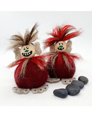 Icelandic Troll - Felted wool - Red