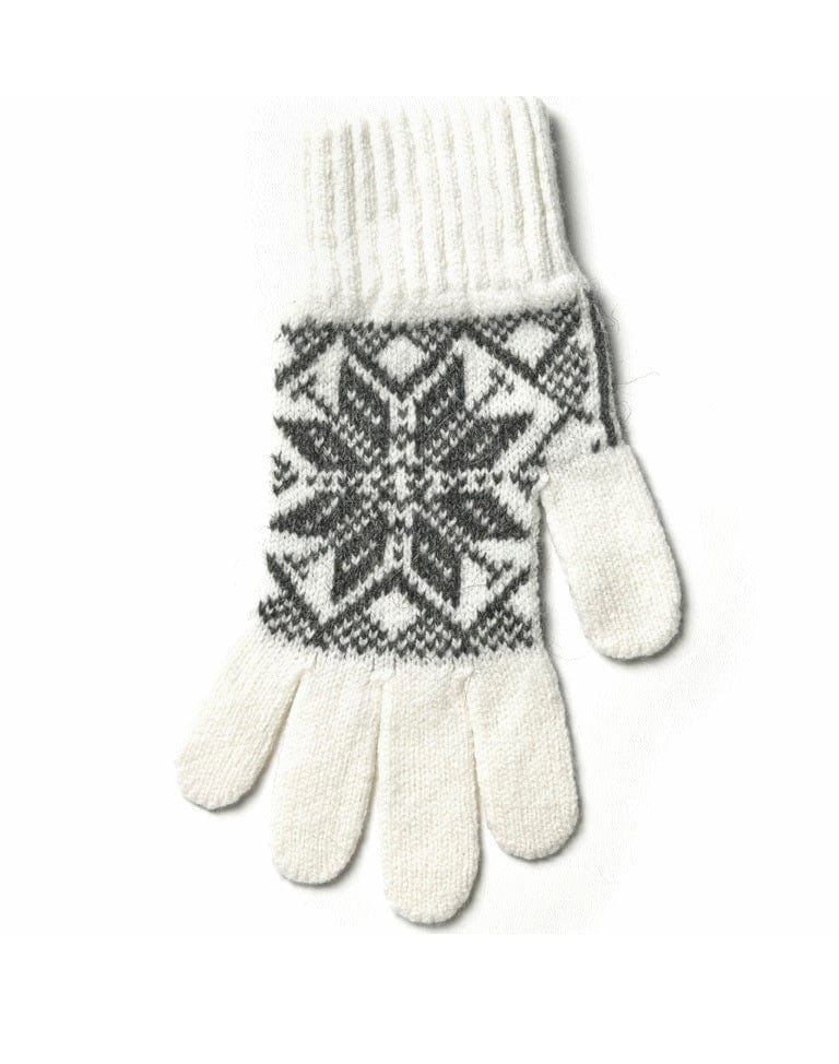 Icelandic Wool Gloves - White Grey - Women - The Icelandic Store