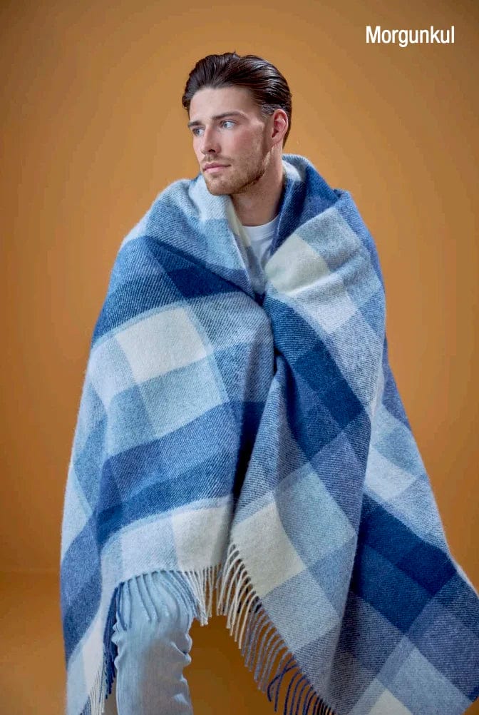 Icelandic wool throw blanket Cold morning, Morgunkul. Buy Icelandic wool blanket online