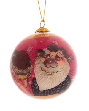 Handpainted Christmas Ball Ornament, Pot Licker & Bowl Licker