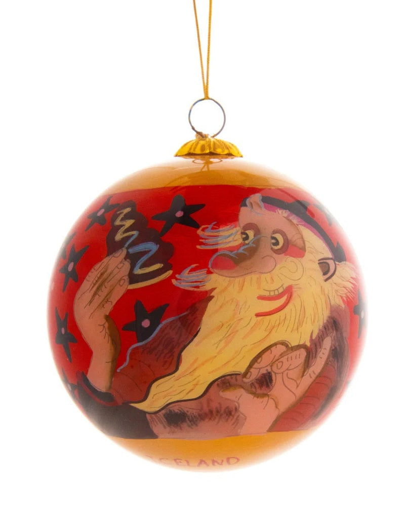 Handpainted Christmas Ball Ornament, Doorway Sniffer & Meat Hook