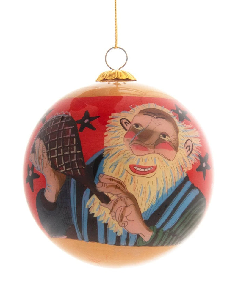 Handpainted Christmas Ball Ornament, Doorway Sniffer & Meat Hook