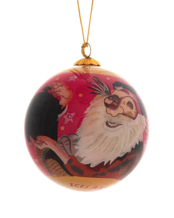 Handpainted Christmas Ball Ornament, Pot Licker & Bowl Licker