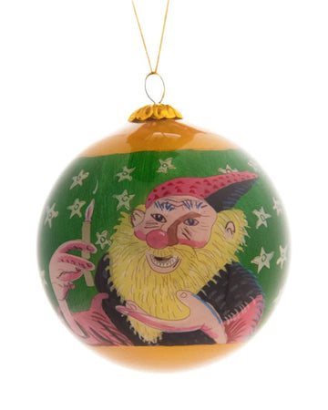 Handpainted Christmas Ball Ornament, Candle Beggar & Grýla