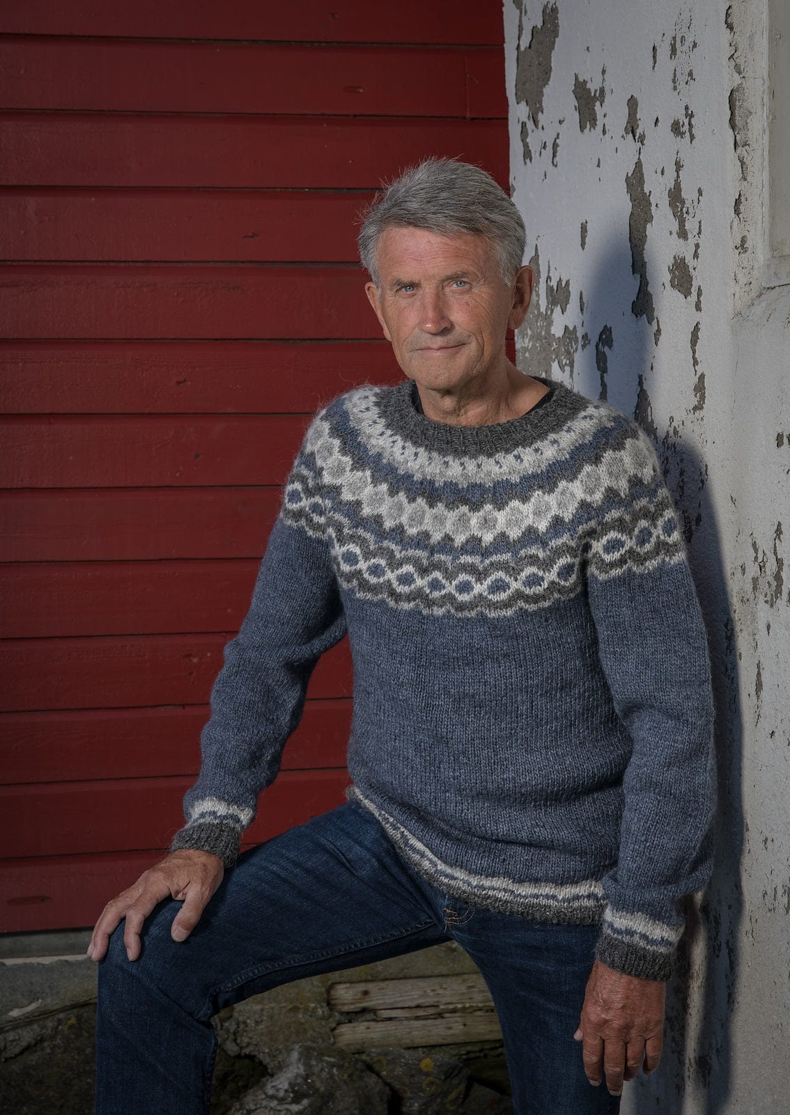 Killian Icelandic sweater Blue - Knitting Kit - The Icelandic Store