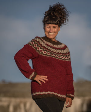 Killian Icelandic sweater Red - Knitting Kit